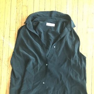 Everlane Relaxed Silk Sleeveless Button Down SZ 14